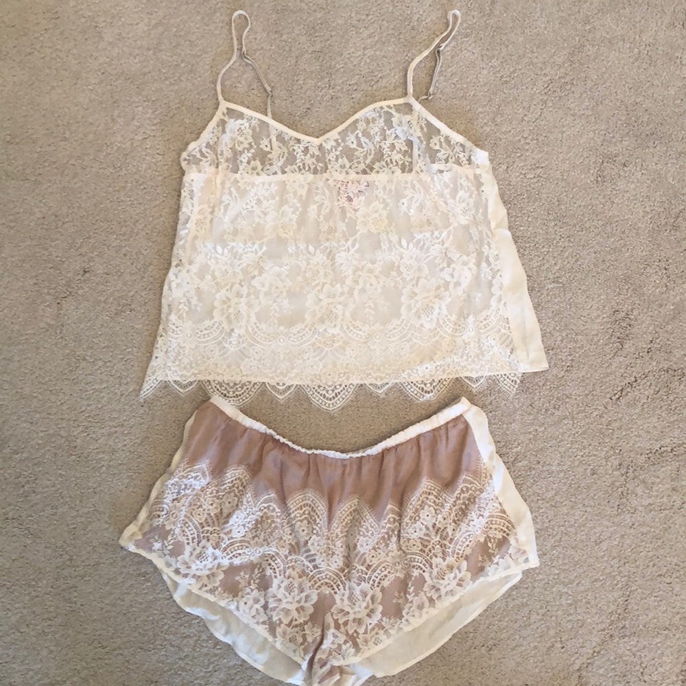 White lingerie short & tank set
